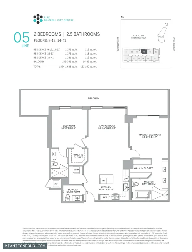 Brickell City Centre – Rise floor plan 2 bedrooms