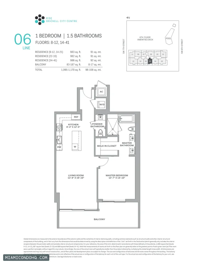 Brickell City Centre – Rise floor plan 1 bedroom