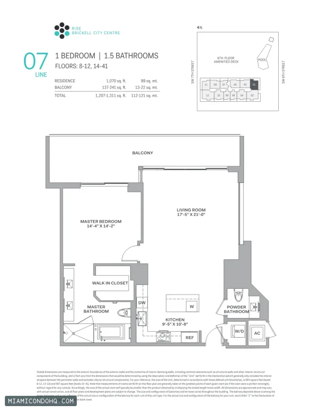 Brickell City Centre – Rise floor plan 1 bedroom