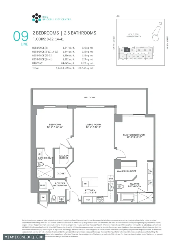 Brickell City Centre – Rise floor plan 2 bedrooms