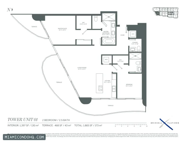 Brickell Flatiron floor plan