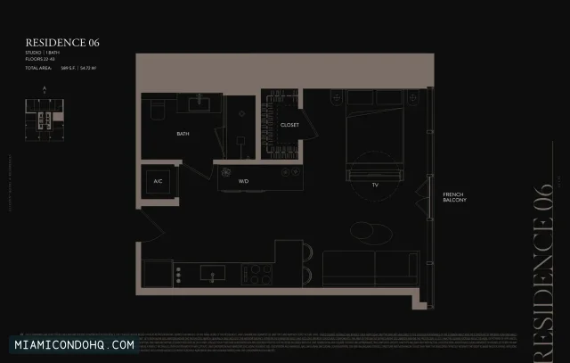 E11EVEN Hotel & Residences Miami floor plan Residence 06