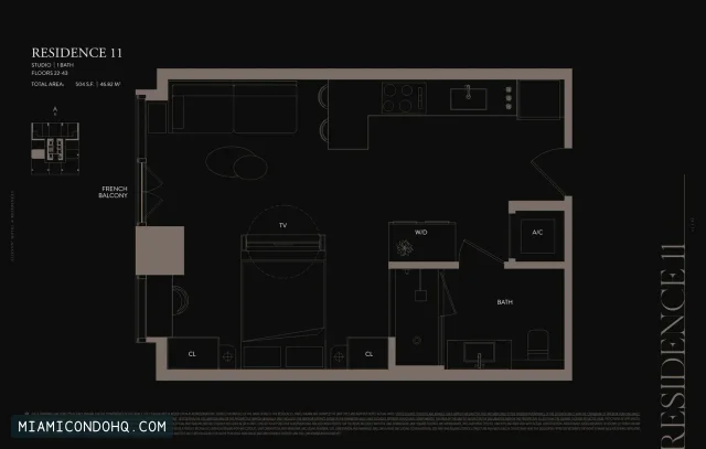 E11EVEN Hotel & Residences Miami floor plan Residence 11