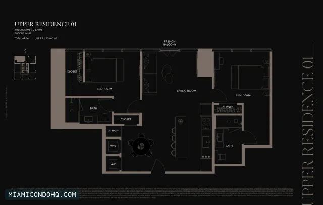 E11EVEN Hotel & Residences Miami floor plan Residence 01