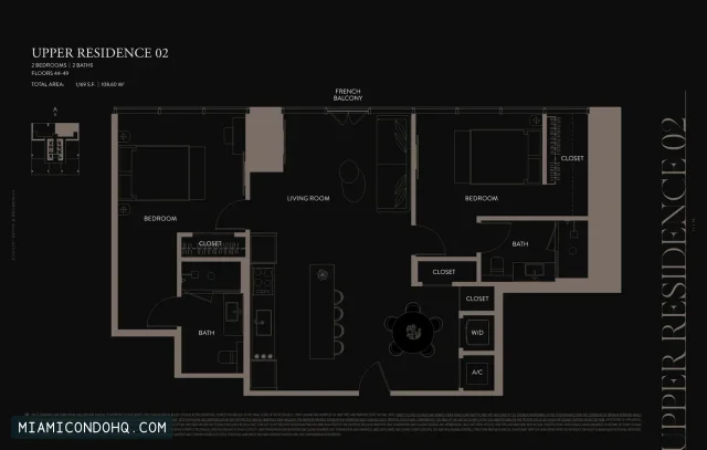 E11EVEN Hotel & Residences Miami floor plan Residence 02