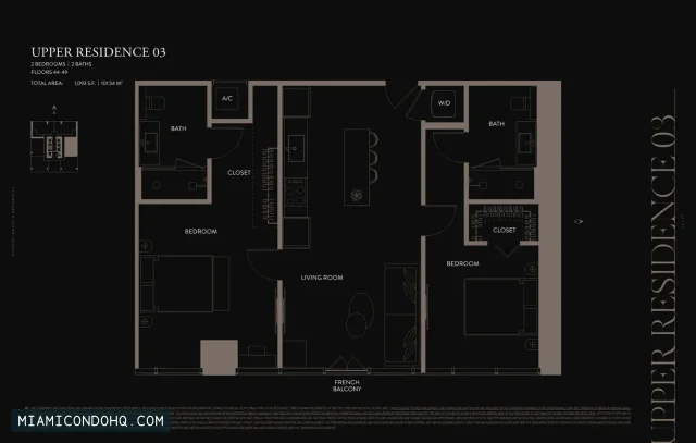 E11EVEN Hotel & Residences Miami floor plan Residence 03