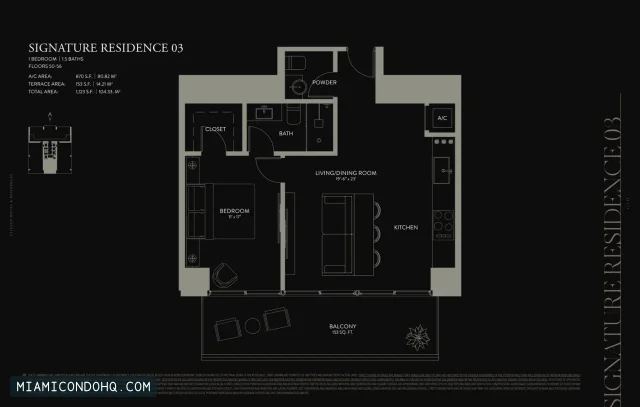 E11EVEN Hotel & Residences Miami floor plan Residence 03