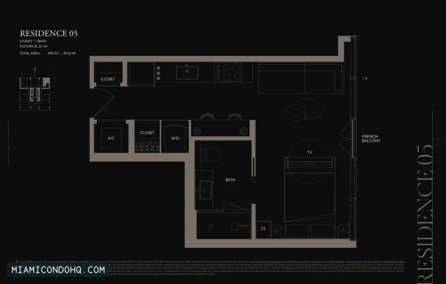 E11EVEN Hotel & Residences Miami floor plan Residence 05