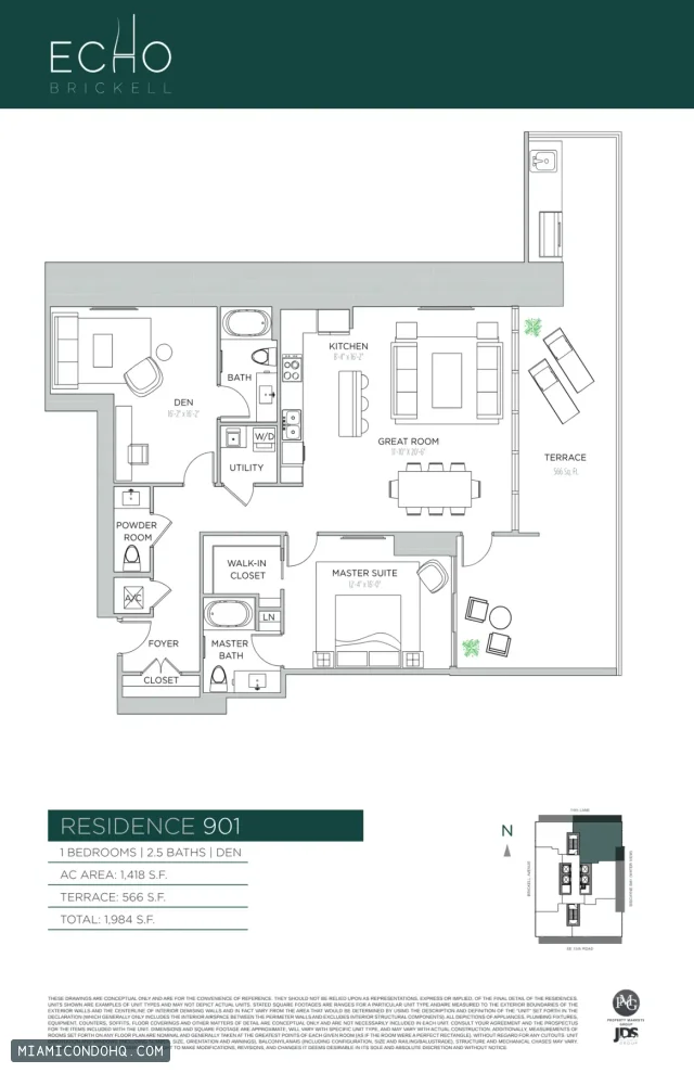 Echo Brickell floor plan