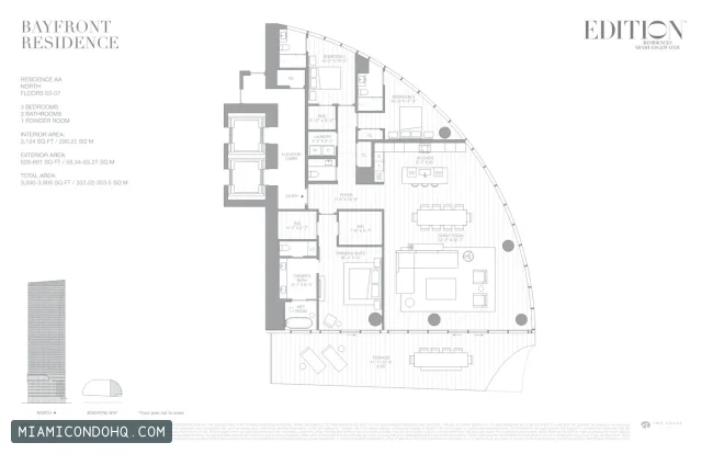 EDITION Residences Miami floor plan