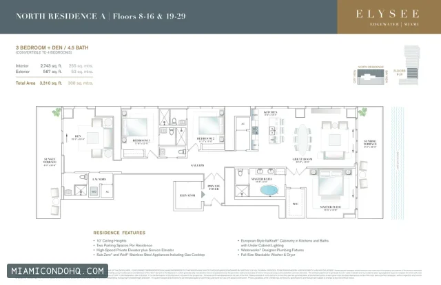 Elysee Miami floor plan