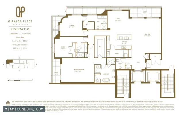 Giralda Place floor plan 3 bedrooms
