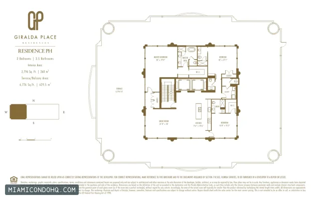Giralda Place floor plan 3 bedrooms