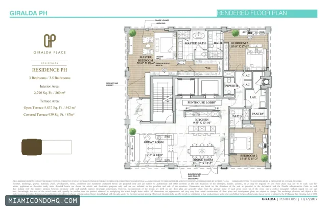 Giralda Place floor plan 3 bedrooms