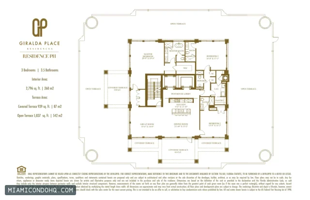 Giralda Place floor plan 3 bedrooms
