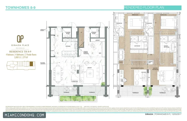 Giralda Place floor plan 4 bedrooms