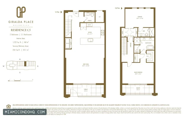 Giralda Place floor plan Residence C5 · 2 bedrooms