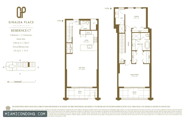 Giralda Place floor plan Residence C7 · 2 bedrooms