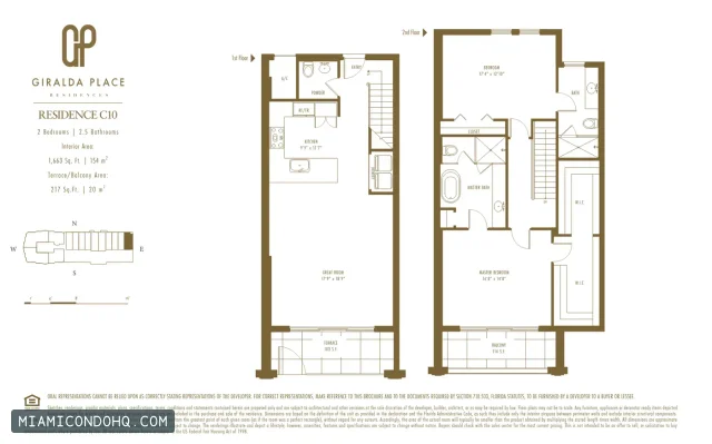 Giralda Place floor plan Residence C10 · 2 bedrooms