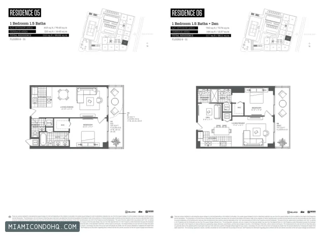 Hyde Midtown Miami floor plan Residence 05 · 1 bedroom