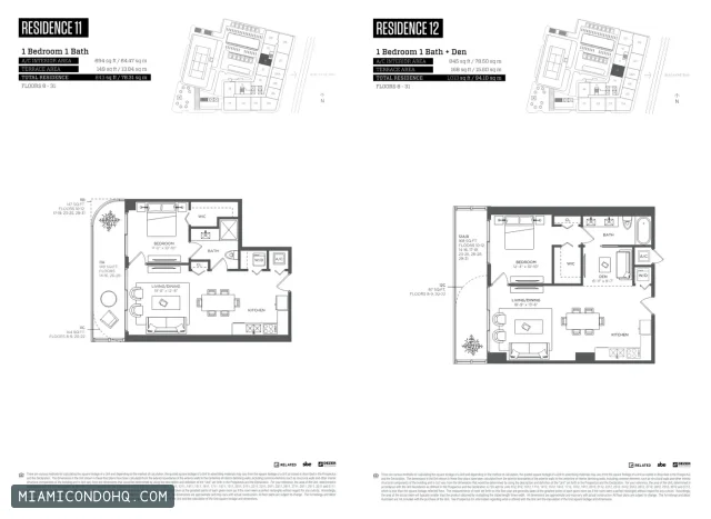 Hyde Midtown Miami floor plan Residence 11 · 1 bedroom
