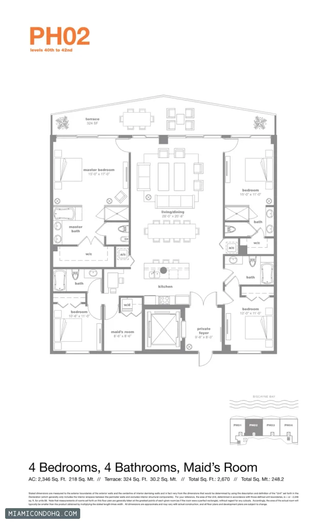 Icon Bay floor plan 4 bedrooms