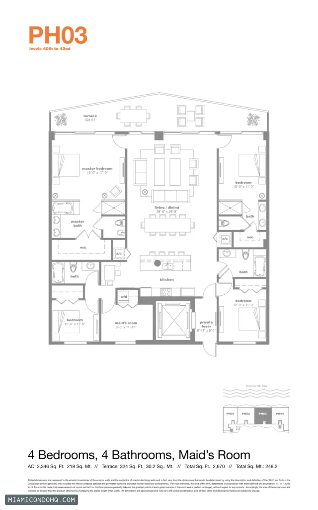 Icon Bay floor plan 4 bedrooms