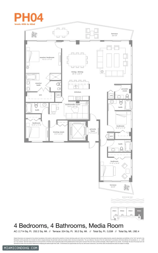 Icon Bay floor plan 4 bedrooms