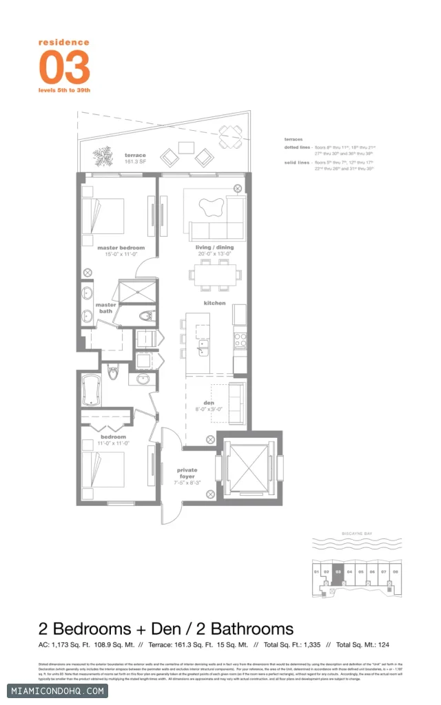 Icon Bay floor plan 2 bedrooms