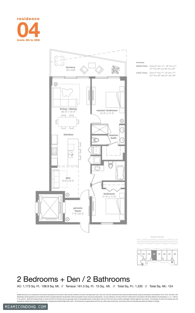 Icon Bay floor plan 2 bedrooms
