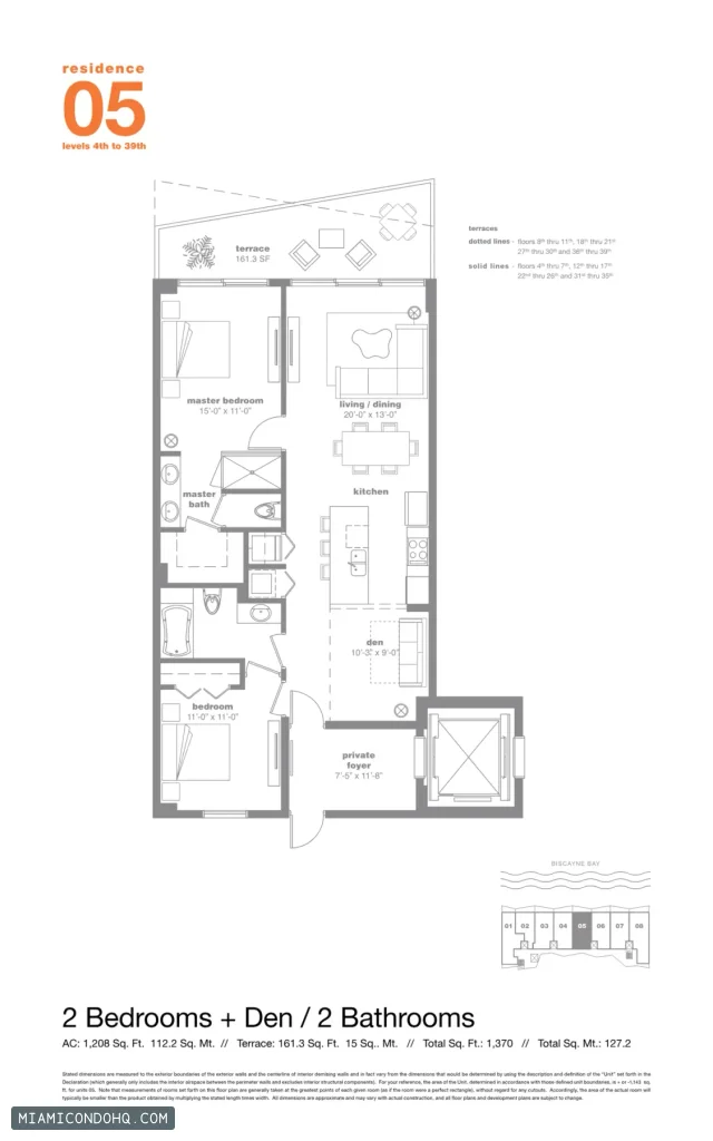 Icon Bay floor plan 2 bedrooms