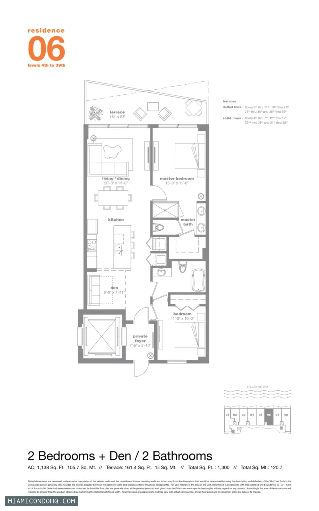 Icon Bay floor plan 2 bedrooms