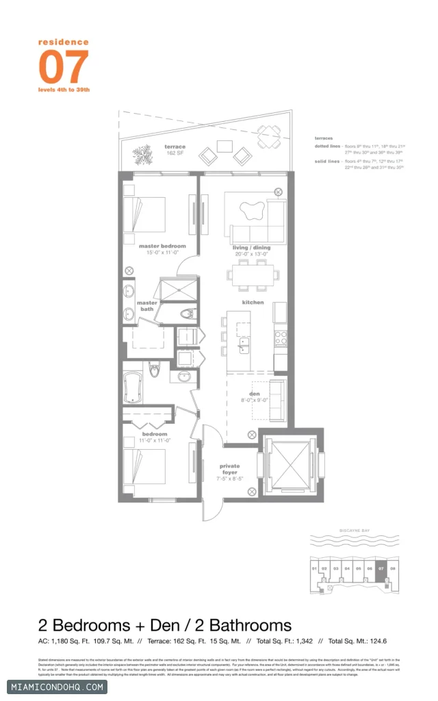 Icon Bay floor plan 2 bedrooms