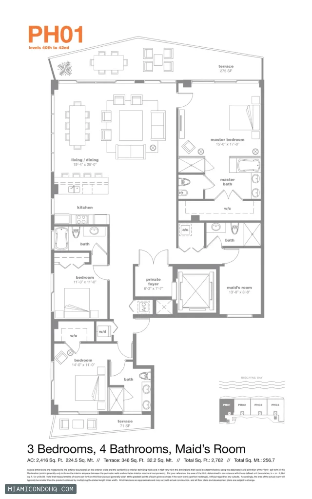 Icon Bay floor plan 3 bedrooms