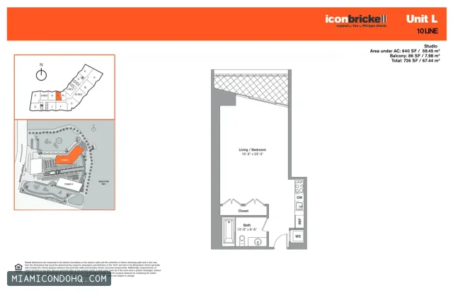 Icon Brickell I floor plan Studio