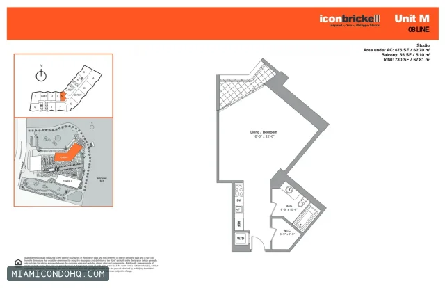 Icon Brickell I floor plan Studio