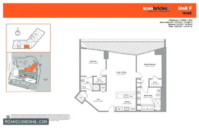 Icon Brickell I floor plan 2 bedrooms