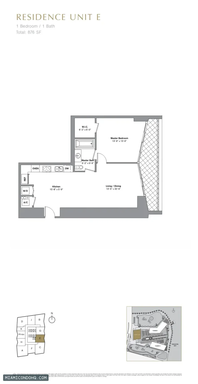 Icon Brickell III (W Miami) floor plan 1 bedroom