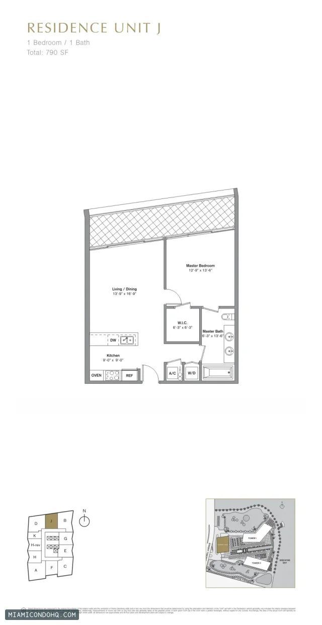 Icon Brickell III (W Miami) floor plan 1 bedroom