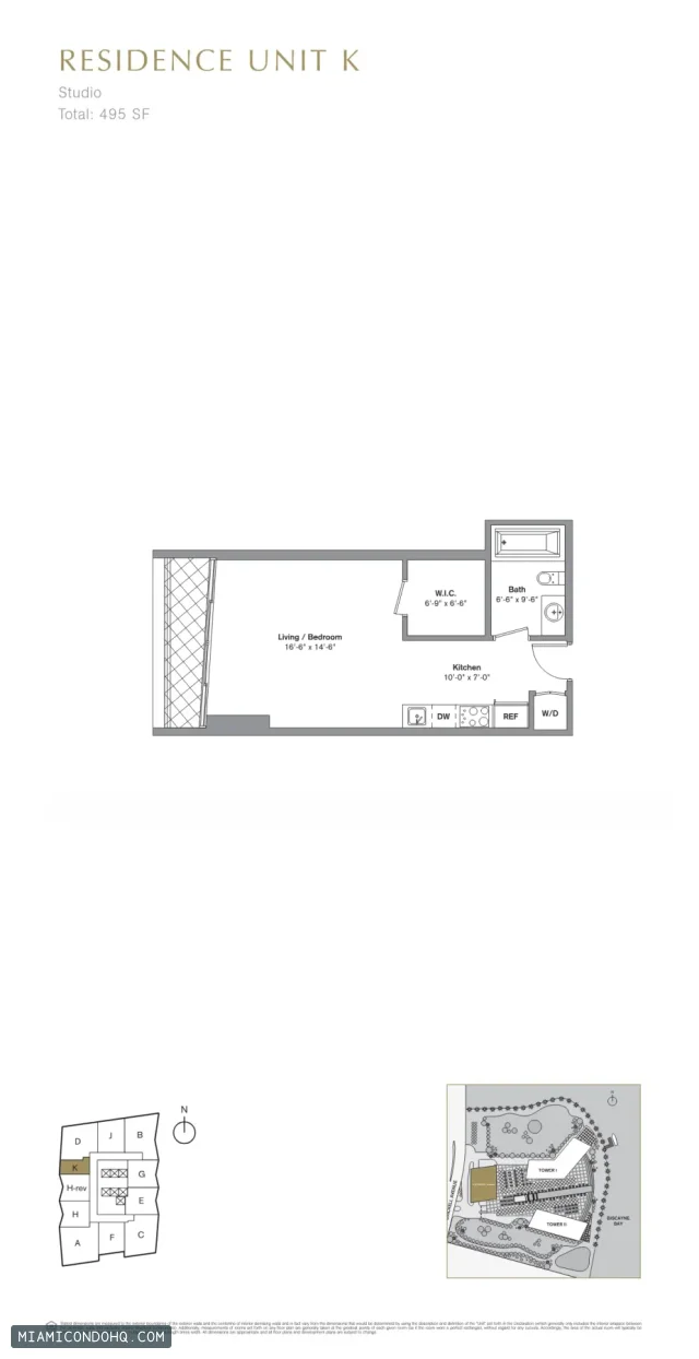 Icon Brickell III (W Miami) floor plan Studio