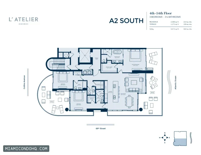 L'Atelier Condominium floor plan 3 bedrooms