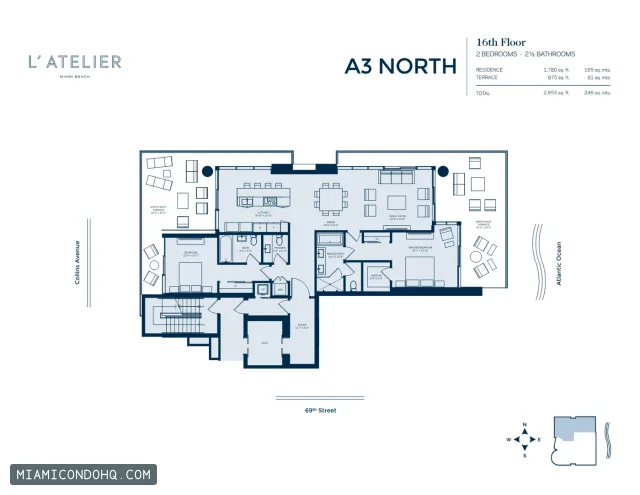 L'Atelier Condominium floor plan 2 bedrooms