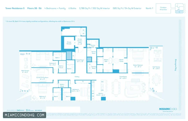 Missoni Baia floor plan 4 bedrooms