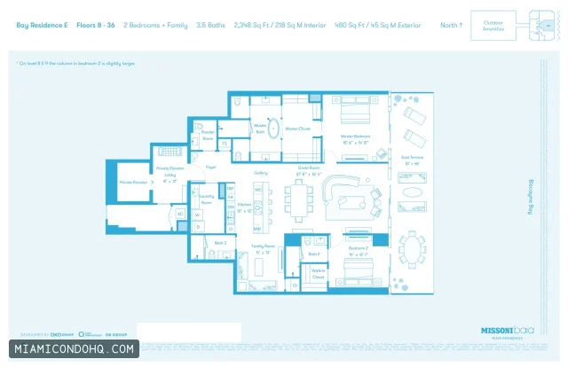 Missoni Baia floor plan 2 bedrooms