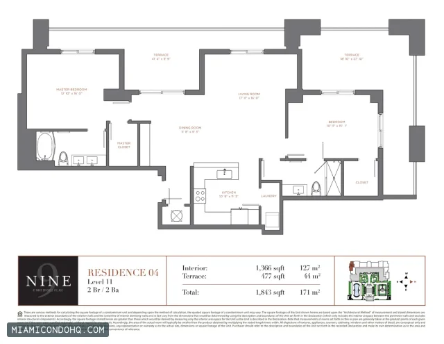 NINE at Mary Brickell Village floor plan