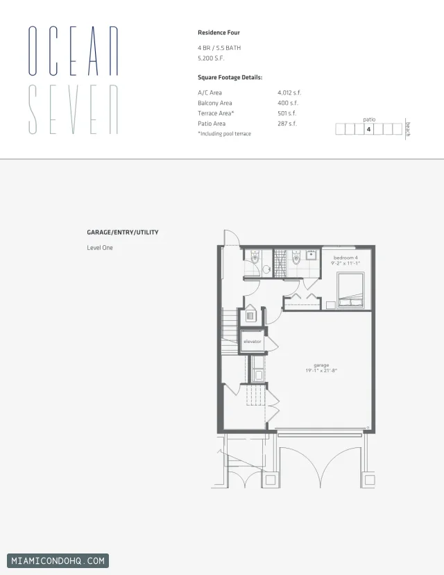 Ocean Seven floor plan 4 bedrooms