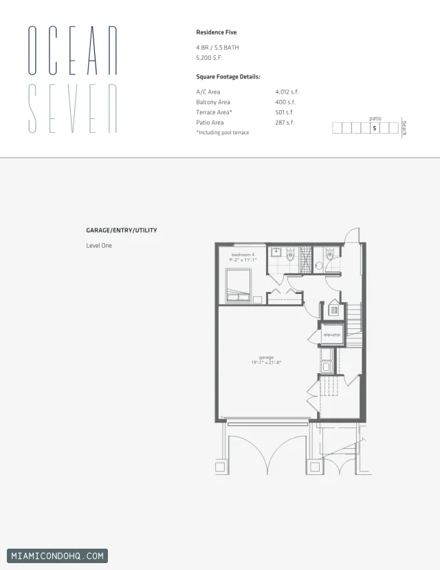 Ocean Seven floor plan 4 bedrooms