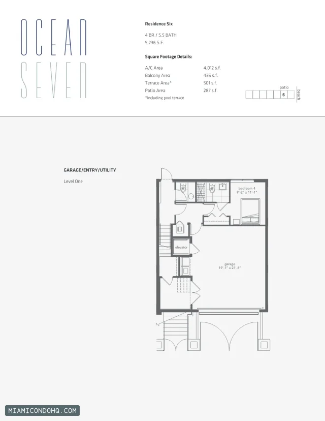 Ocean Seven floor plan 4 bedrooms