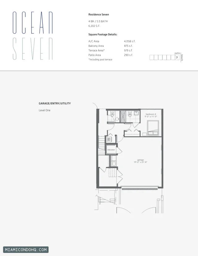 Ocean Seven floor plan 4 bedrooms