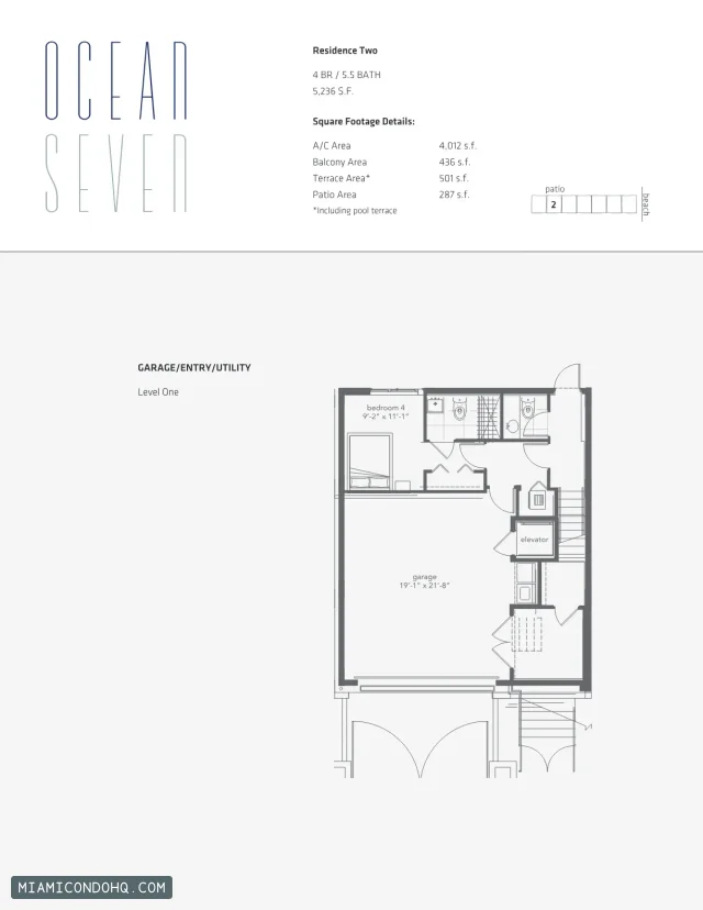 Ocean Seven floor plan 4 bedrooms